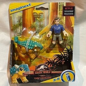 New In Package Fisher Price Imaginext Jurassic World Ankylosaurus & Ben